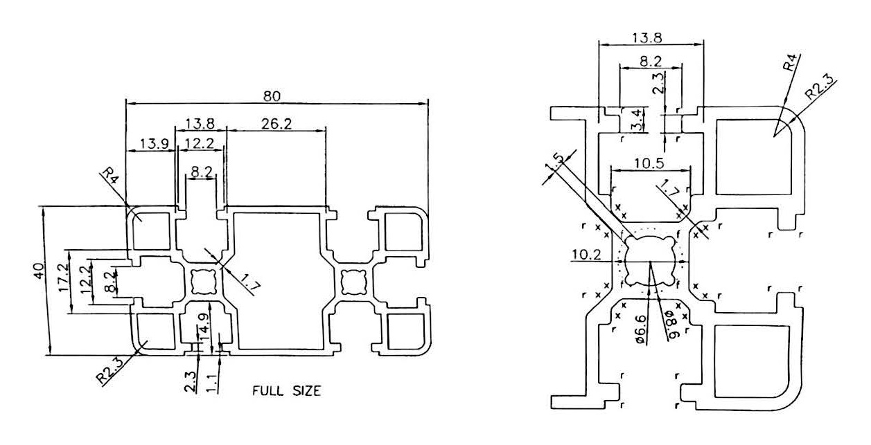 Aluminium Profile 40 x 80mm (CPS4080) — Aluminium Profile