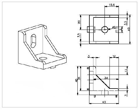 Gussett Element 40 x 40 (GE4040) — Aluminium Profile