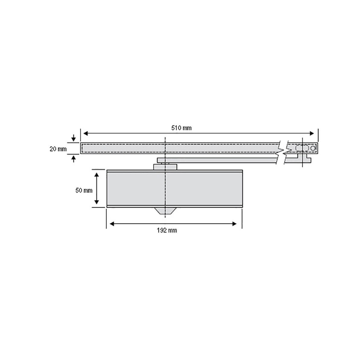 CPS Slide Arm Door Closer (White) (CPS DC100) — Door & Window Systems