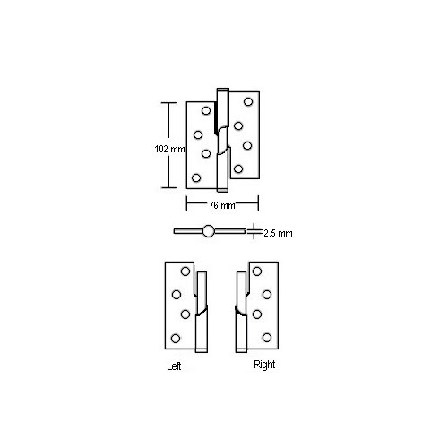 Rising Door Hinge (CPS DH400) Drawing — Door & Window Systems