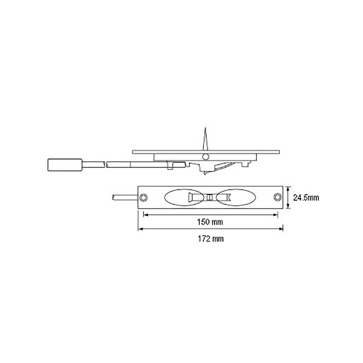 S/S Flush Bolt Drawing — Door & Window Systems